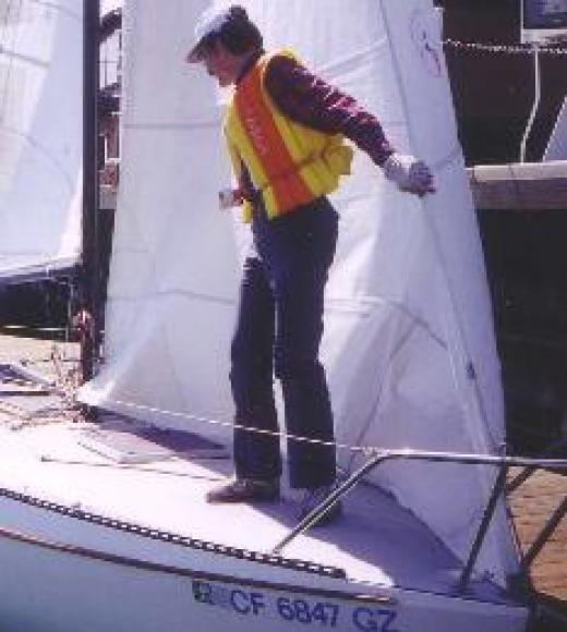 Martin Privalsky on a sailboat
